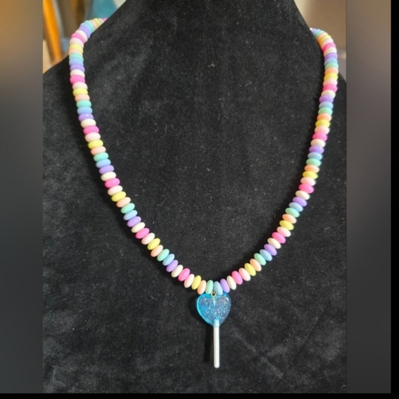 Handmade Candy Necklace with heart lollipop pendant and gummy bear bracelets! - Picture 12 of 12